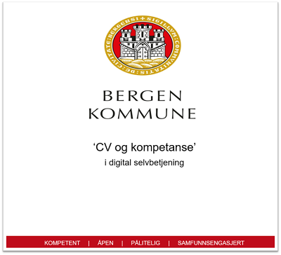 Illustrasjon med kommunelogo og teksten CV og kompetanse i digital selvbetjening